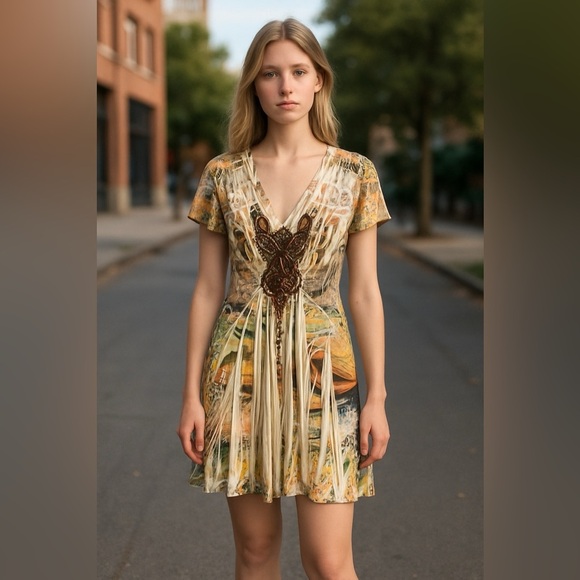 Unity World Women Multicolor Short Dress - Picture 1 of 8